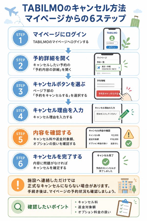 マイページからのキャンセル手順