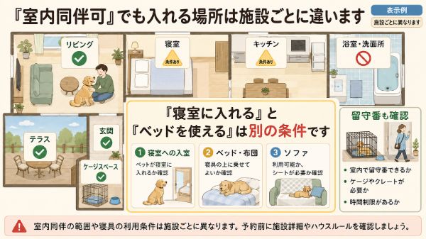 室内同伴できる範囲の整理