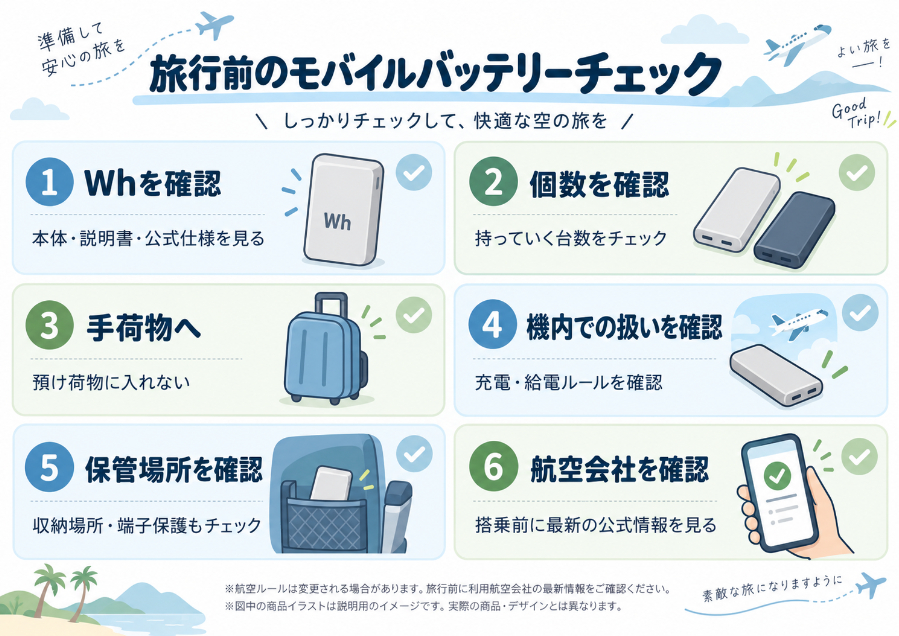 旅行前のモバイルバッテリーチェック項目