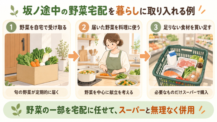 坂ノ途中を生活に取り入れる例